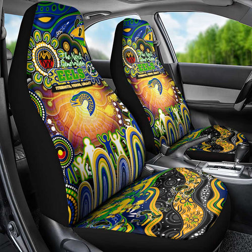 NAIDOC Week 2025 Eels Rugby Car Seat Cover Aboriginal Dot Painting