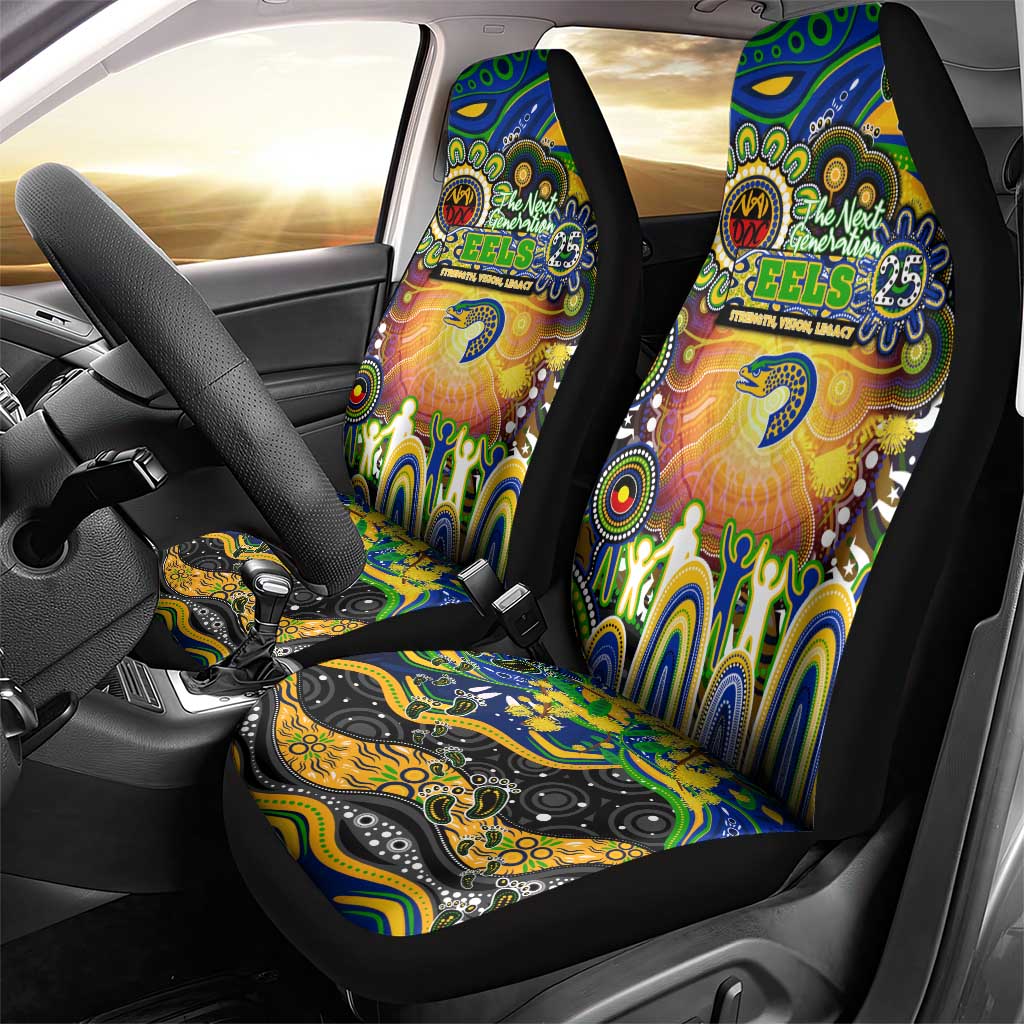NAIDOC Week 2025 Eels Rugby Car Seat Cover Aboriginal Dot Painting