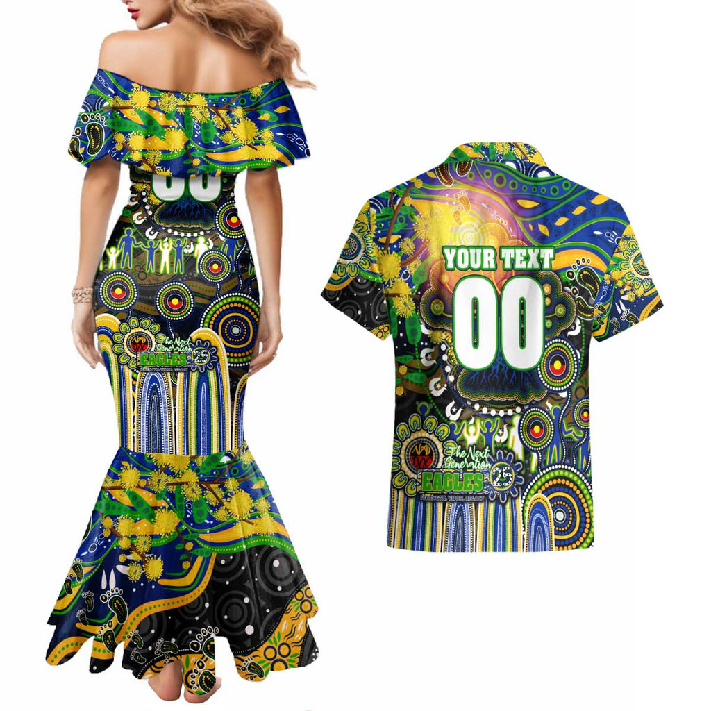 Personalised NAIDOC Week 2025 Eels Rugby Couples Matching Mermaid Dress and Hawaiian Shirt Aboriginal Dot Painting