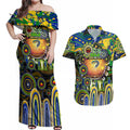 Personalised NAIDOC Week 2025 Eels Rugby Couples Matching Off Shoulder Maxi Dress and Hawaiian Shirt Aboriginal Dot Painting
