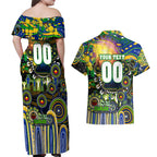 Personalised NAIDOC Week 2025 Eels Rugby Couples Matching Off Shoulder Maxi Dress and Hawaiian Shirt Aboriginal Dot Painting