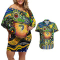 Personalised NAIDOC Week 2025 Eels Rugby Couples Matching Off Shoulder Short Dress and Hawaiian Shirt Aboriginal Dot Painting