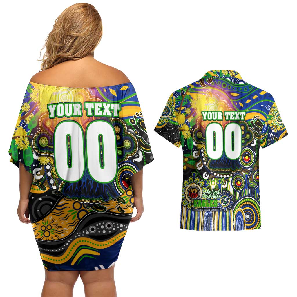 Personalised NAIDOC Week 2025 Eels Rugby Couples Matching Off Shoulder Short Dress and Hawaiian Shirt Aboriginal Dot Painting