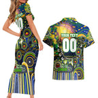 Personalised NAIDOC Week 2025 Eels Rugby Couples Matching Short Sleeve Bodycon Dress and Hawaiian Shirt Aboriginal Dot Painting