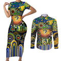 Personalised NAIDOC Week 2025 Eels Rugby Couples Matching Short Sleeve Bodycon Dress and Long Sleeve Button Shirt Aboriginal Dot Painting