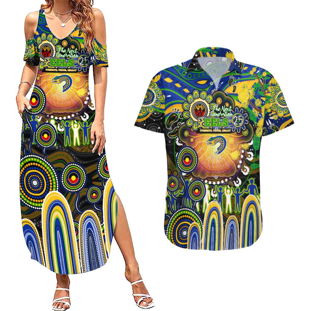 Personalised NAIDOC Week 2025 Eels Rugby Couples Matching Summer Maxi Dress and Hawaiian Shirt Aboriginal Dot Painting