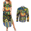 Personalised NAIDOC Week 2025 Eels Rugby Couples Matching Summer Maxi Dress and Long Sleeve Button Shirt Aboriginal Dot Painting