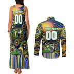 Personalised NAIDOC Week 2025 Eels Rugby Couples Matching Tank Maxi Dress and Long Sleeve Button Shirt Aboriginal Dot Painting