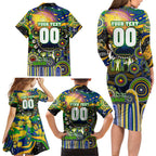 Personalised NAIDOC Week 2025 Eels Rugby Family Matching Long Sleeve Bodycon Dress and Hawaiian Shirt Aboriginal Dot Painting