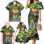 Personalised NAIDOC Week 2025 Eels Rugby Family Matching Mermaid Dress and Hawaiian Shirt Aboriginal Dot Painting
