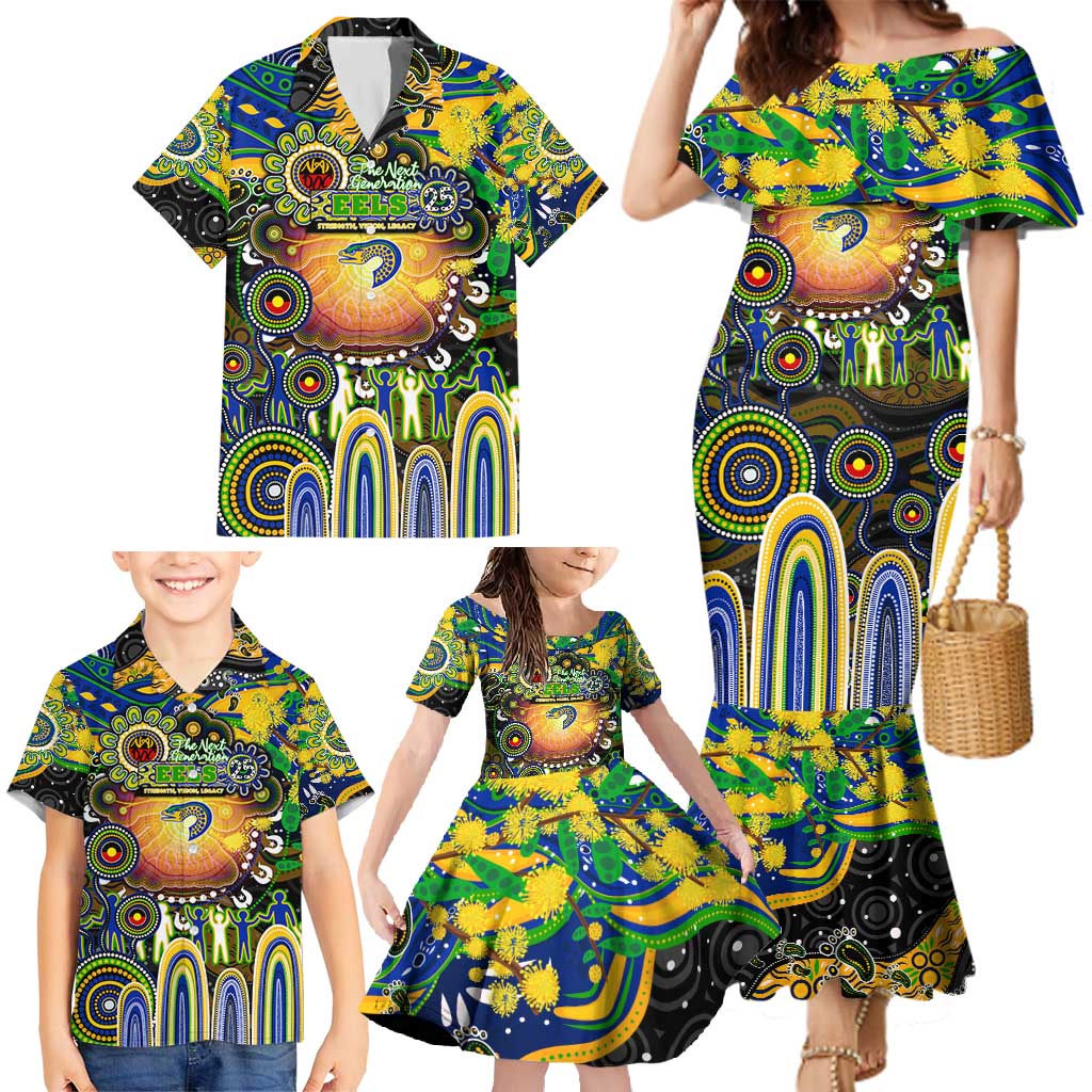 Personalised NAIDOC Week 2025 Eels Rugby Family Matching Mermaid Dress and Hawaiian Shirt Aboriginal Dot Painting