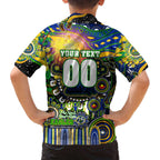 Personalised NAIDOC Week 2025 Eels Rugby Family Matching Off The Shoulder Long Sleeve Dress and Hawaiian Shirt Aboriginal Dot Painting