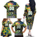 Personalised NAIDOC Week 2025 Eels Rugby Family Matching Off The Shoulder Long Sleeve Dress and Hawaiian Shirt Aboriginal Dot Painting