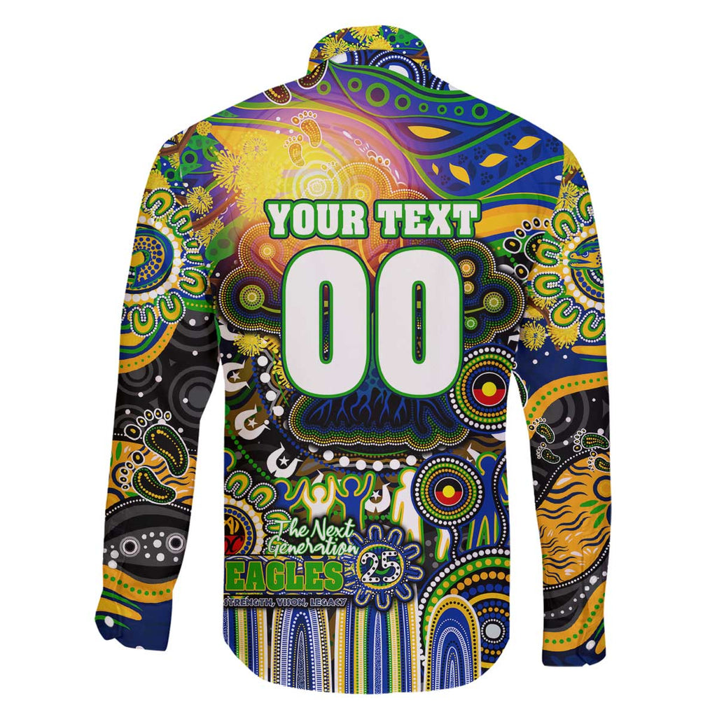 Personalised NAIDOC Week 2025 Eels Rugby Family Matching Off The Shoulder Long Sleeve Dress and Hawaiian Shirt Aboriginal Dot Painting
