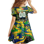 Personalised NAIDOC Week 2025 Eels Rugby Family Matching Off Shoulder Maxi Dress and Hawaiian Shirt Aboriginal Dot Painting