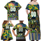 Personalised NAIDOC Week 2025 Eels Rugby Family Matching Off Shoulder Maxi Dress and Hawaiian Shirt Aboriginal Dot Painting