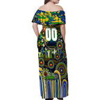 Personalised NAIDOC Week 2025 Eels Rugby Family Matching Off Shoulder Maxi Dress and Hawaiian Shirt Aboriginal Dot Painting