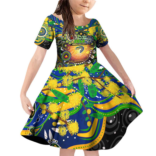 Personalised NAIDOC Week 2025 Eels Rugby Family Matching Off Shoulder Short Dress and Hawaiian Shirt Aboriginal Dot Painting