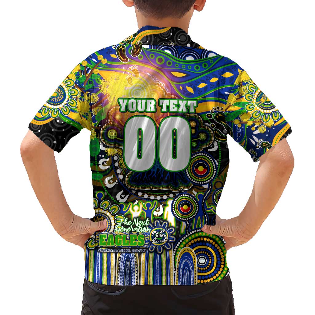 Personalised NAIDOC Week 2025 Eels Rugby Family Matching Short Sleeve Bodycon Dress and Hawaiian Shirt Aboriginal Dot Painting