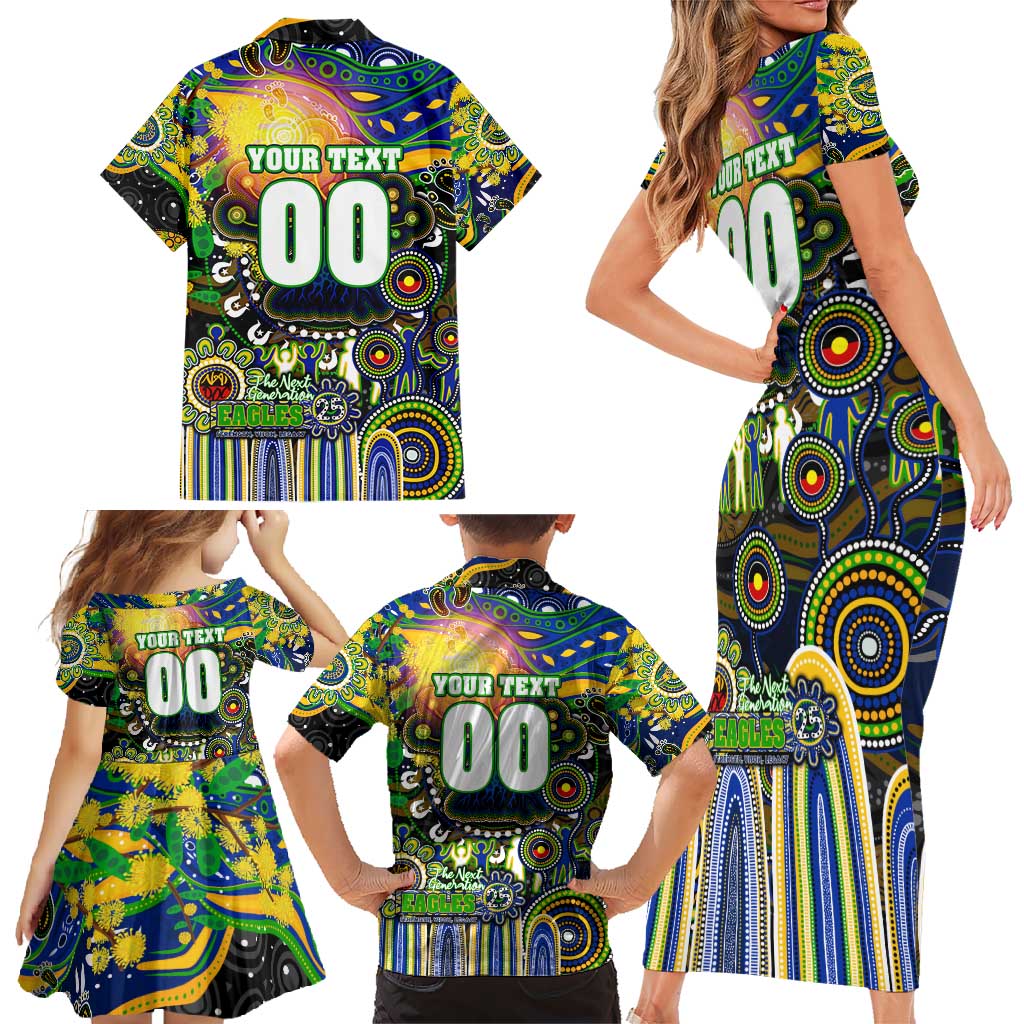 Personalised NAIDOC Week 2025 Eels Rugby Family Matching Short Sleeve Bodycon Dress and Hawaiian Shirt Aboriginal Dot Painting