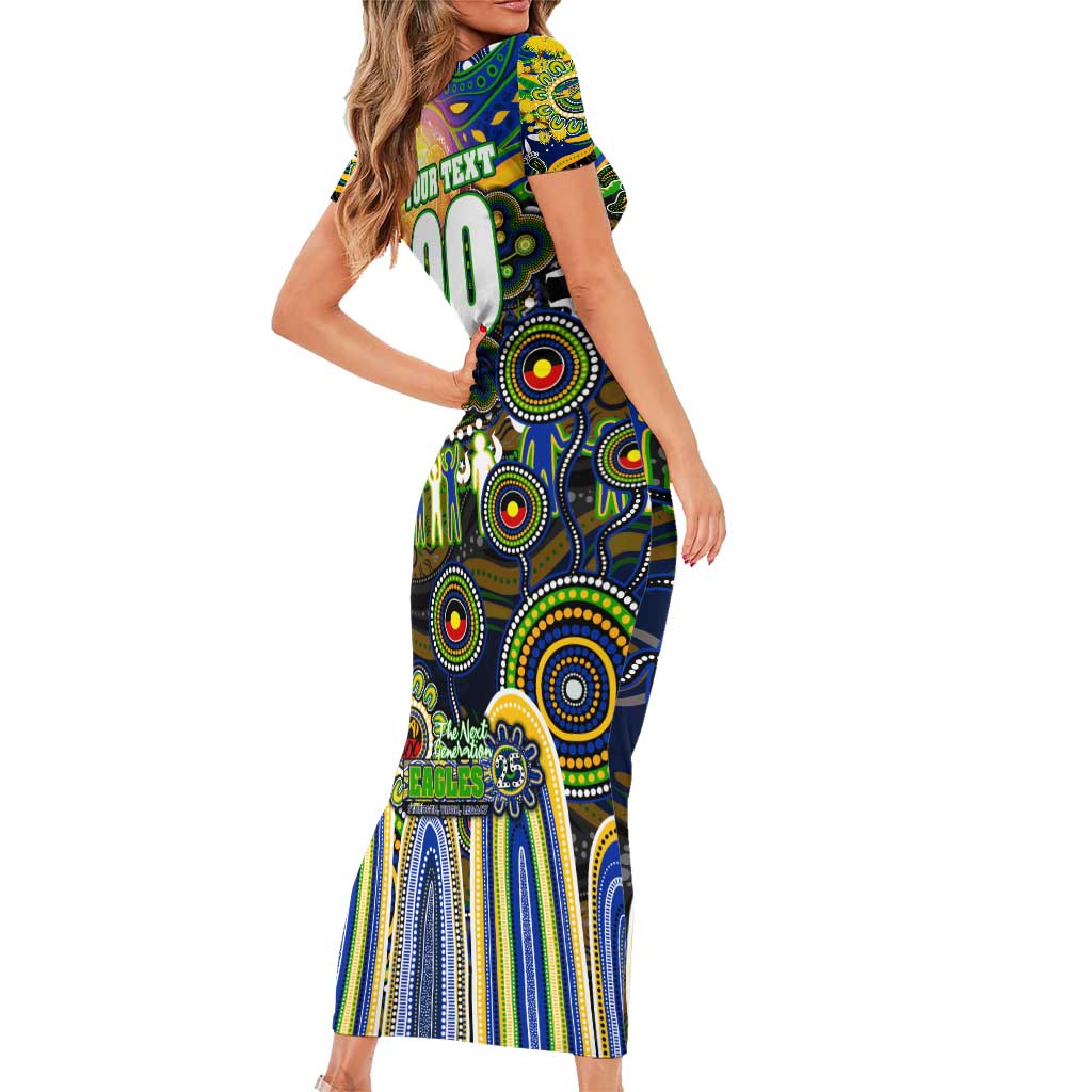 Personalised NAIDOC Week 2025 Eels Rugby Family Matching Short Sleeve Bodycon Dress and Hawaiian Shirt Aboriginal Dot Painting