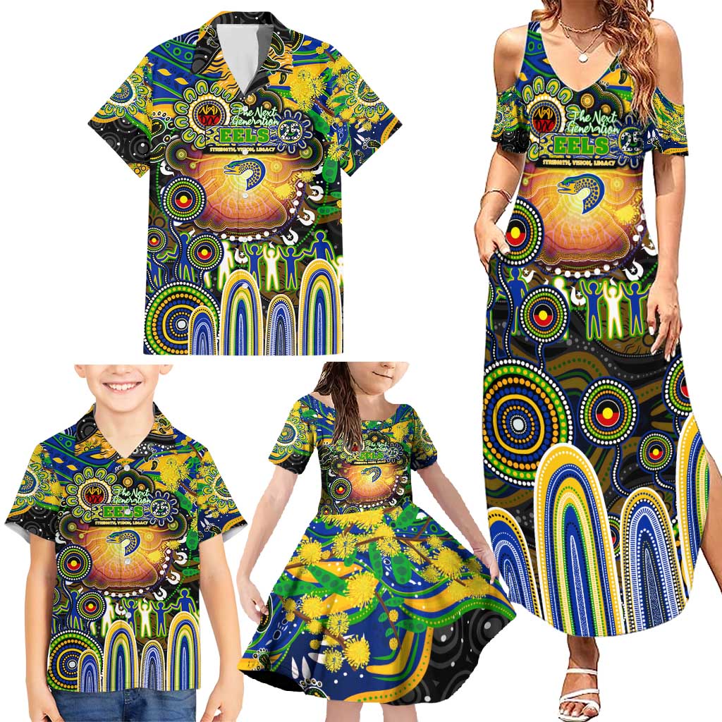 Personalised NAIDOC Week 2025 Eels Rugby Family Matching Summer Maxi Dress and Hawaiian Shirt Aboriginal Dot Painting