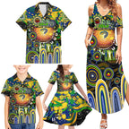Personalised NAIDOC Week 2025 Eels Rugby Family Matching Summer Maxi Dress and Hawaiian Shirt Aboriginal Dot Painting