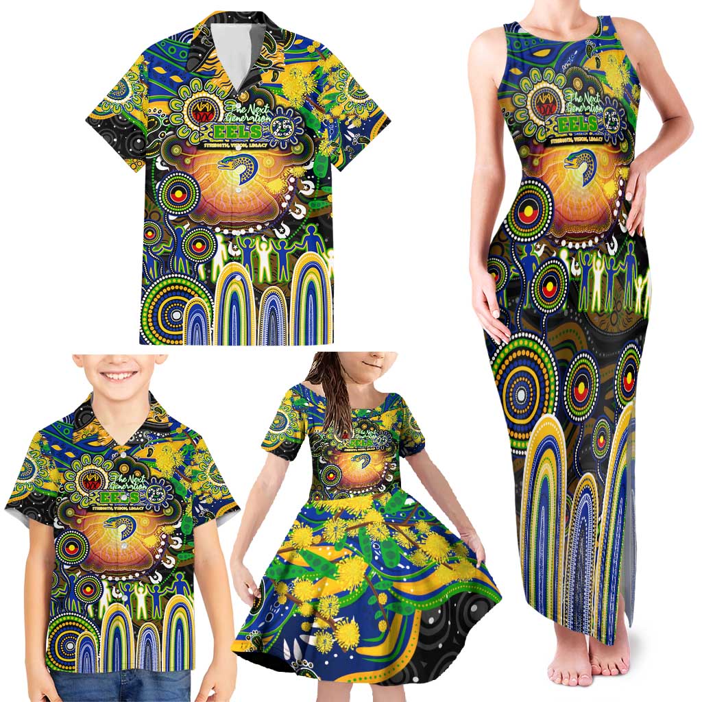 Personalised NAIDOC Week 2025 Eels Rugby Family Matching Tank Maxi Dress and Hawaiian Shirt Aboriginal Dot Painting