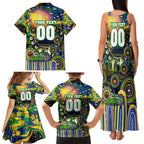 Personalised NAIDOC Week 2025 Eels Rugby Family Matching Tank Maxi Dress and Hawaiian Shirt Aboriginal Dot Painting