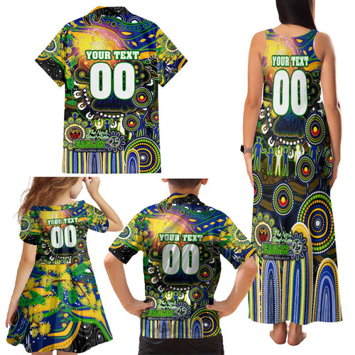 Personalised NAIDOC Week 2025 Eels Rugby Family Matching Tank Maxi Dress and Hawaiian Shirt Aboriginal Dot Painting