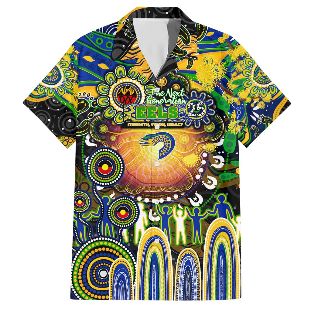 Personalised NAIDOC Week 2025 Eels Rugby Hawaiian Shirt Aboriginal Dot Painting