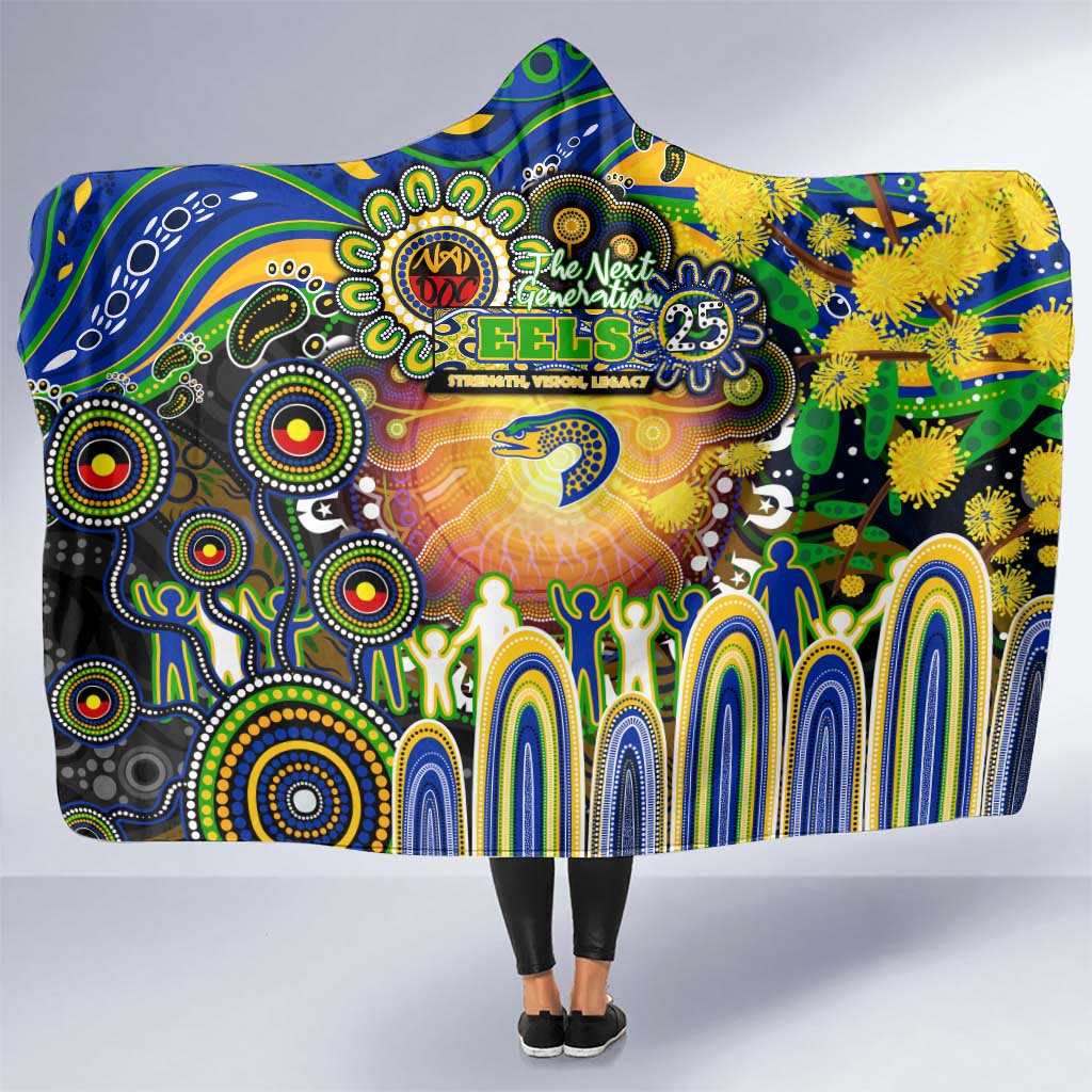 NAIDOC Week 2025 Eels Rugby Hooded Blanket Aboriginal Dot Painting