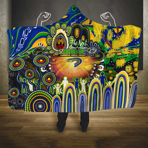 NAIDOC Week 2025 Eels Rugby Hooded Blanket Aboriginal Dot Painting
