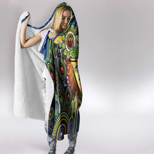 NAIDOC Week 2025 Eels Rugby Hooded Blanket Aboriginal Dot Painting