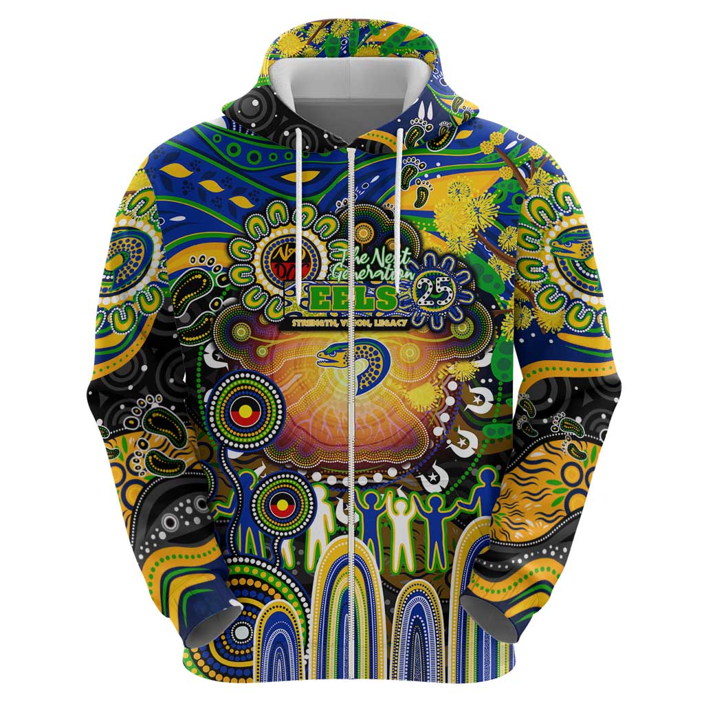 Personalised NAIDOC Week 2025 Eels Rugby Hoodie Aboriginal Dot Painting