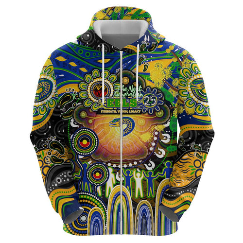 Personalised NAIDOC Week 2025 Eels Rugby Hoodie Aboriginal Dot Painting