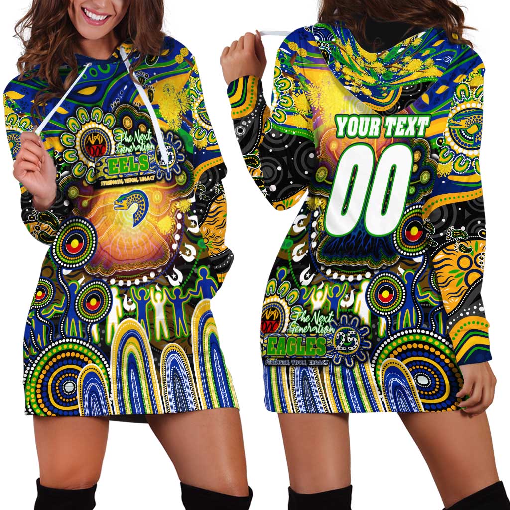 Personalised NAIDOC Week 2025 Eels Rugby Hoodie Dress Aboriginal Dot Painting