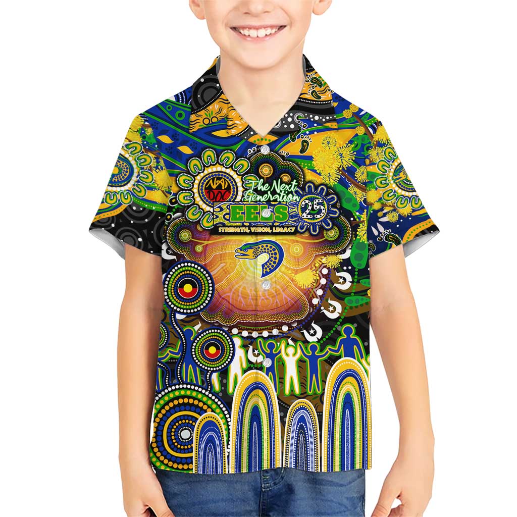 Personalised NAIDOC Week 2025 Eels Rugby Kid Hawaiian Shirt Aboriginal Dot Painting