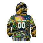 Personalised NAIDOC Week 2025 Eels Rugby Kid Hoodie Aboriginal Dot Painting