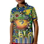Personalised NAIDOC Week 2025 Eels Rugby Kid Polo Shirt Aboriginal Dot Painting
