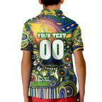 Personalised NAIDOC Week 2025 Eels Rugby Kid Polo Shirt Aboriginal Dot Painting