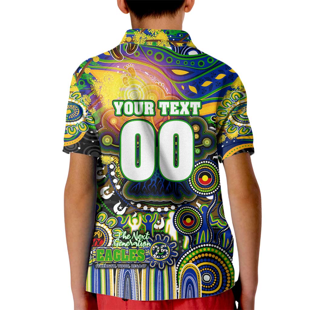Personalised NAIDOC Week 2025 Eels Rugby Kid Polo Shirt Aboriginal Dot Painting
