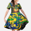 Personalised NAIDOC Week 2025 Eels Rugby Kid Short Sleeve Dress Aboriginal Dot Painting