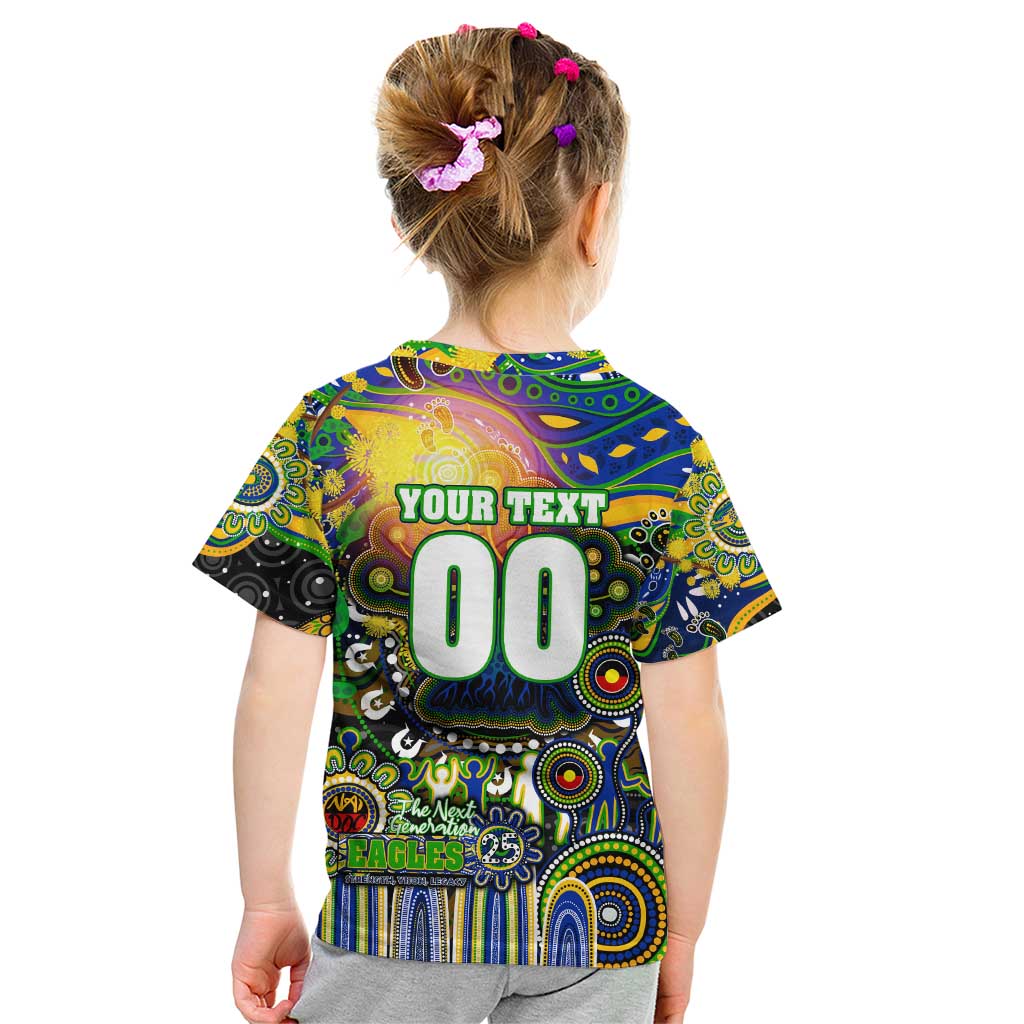 Personalised NAIDOC Week 2025 Eels Rugby Kid T Shirt Aboriginal Dot Painting