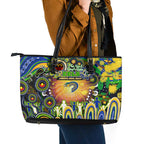 NAIDOC Week 2025 Eels Rugby Leather Tote Bag Aboriginal Dot Painting
