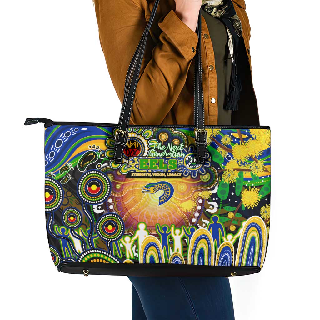 NAIDOC Week 2025 Eels Rugby Leather Tote Bag Aboriginal Dot Painting