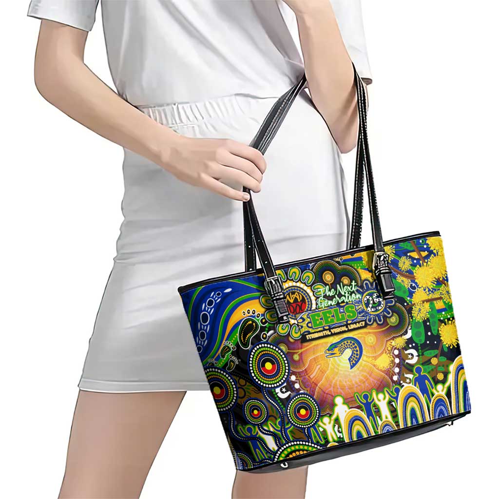 NAIDOC Week 2025 Eels Rugby Leather Tote Bag Aboriginal Dot Painting