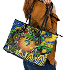 NAIDOC Week 2025 Eels Rugby Leather Tote Bag Aboriginal Dot Painting