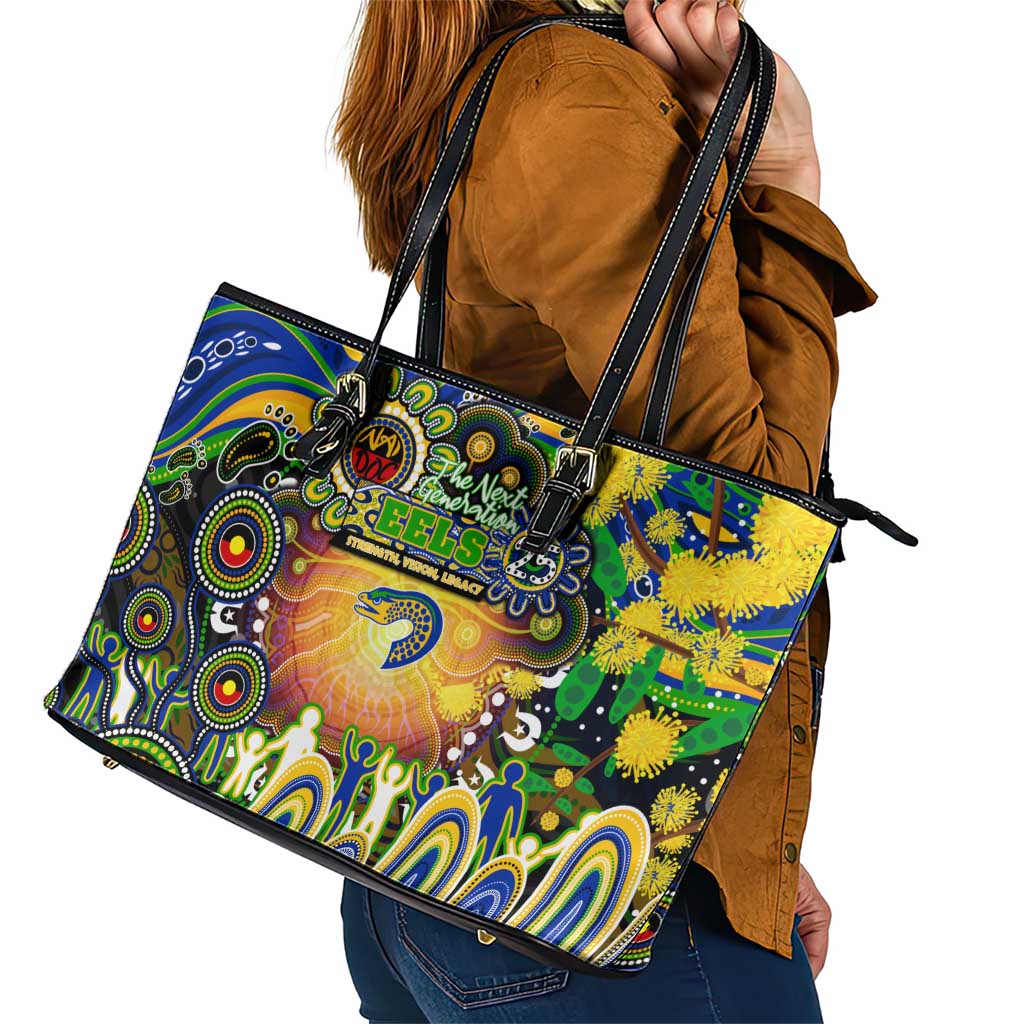NAIDOC Week 2025 Eels Rugby Leather Tote Bag Aboriginal Dot Painting