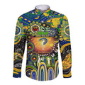 Personalised NAIDOC Week 2025 Eels Rugby Long Sleeve Button Shirt Aboriginal Dot Painting